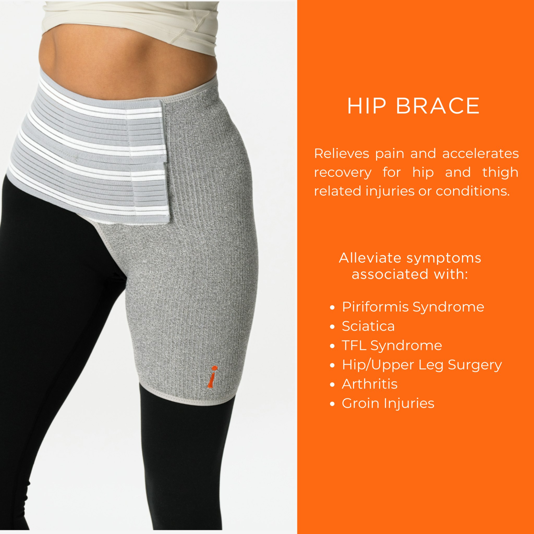 Incrediwear Brace f. left hip - grey - L