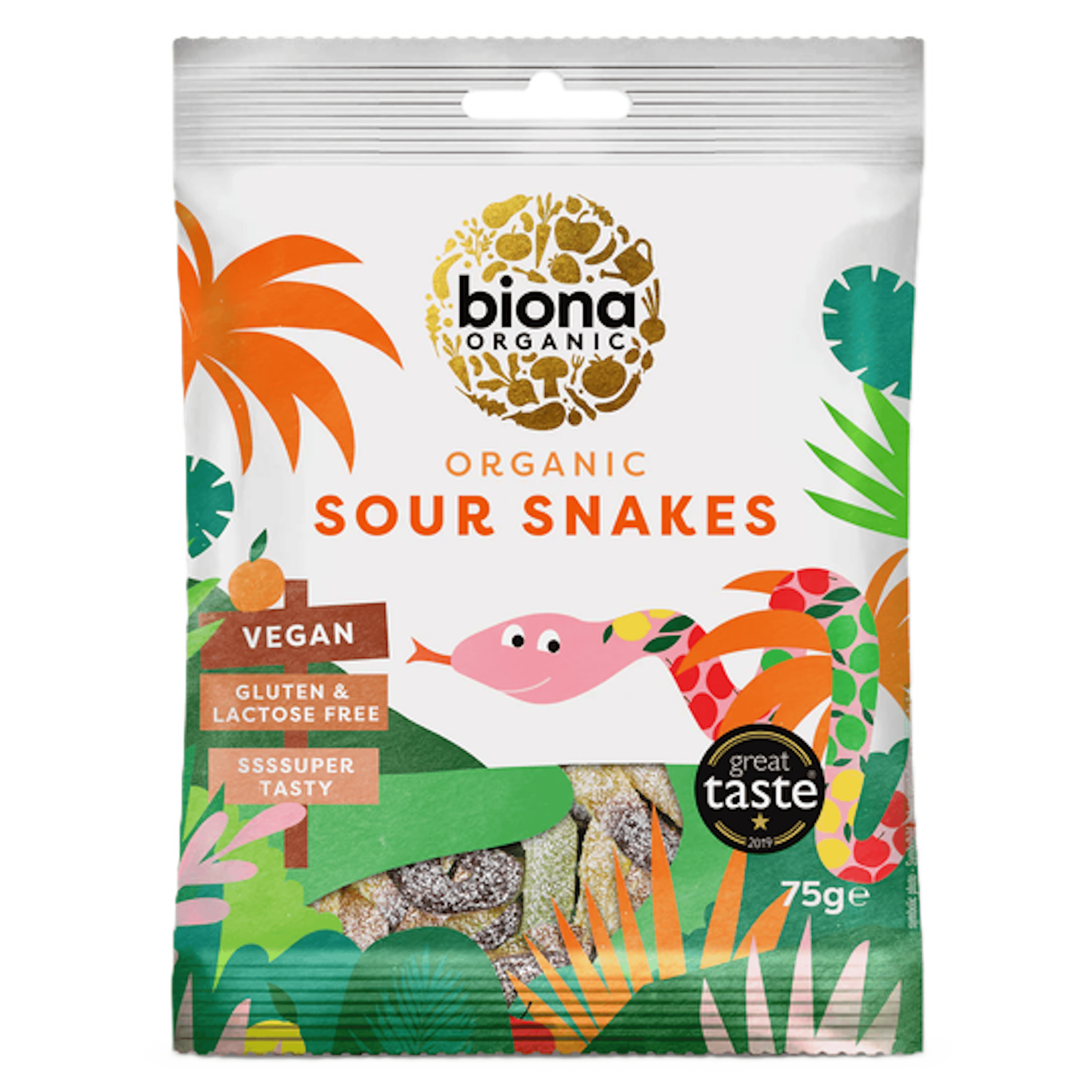 Biona Sour Snakes 75 g 