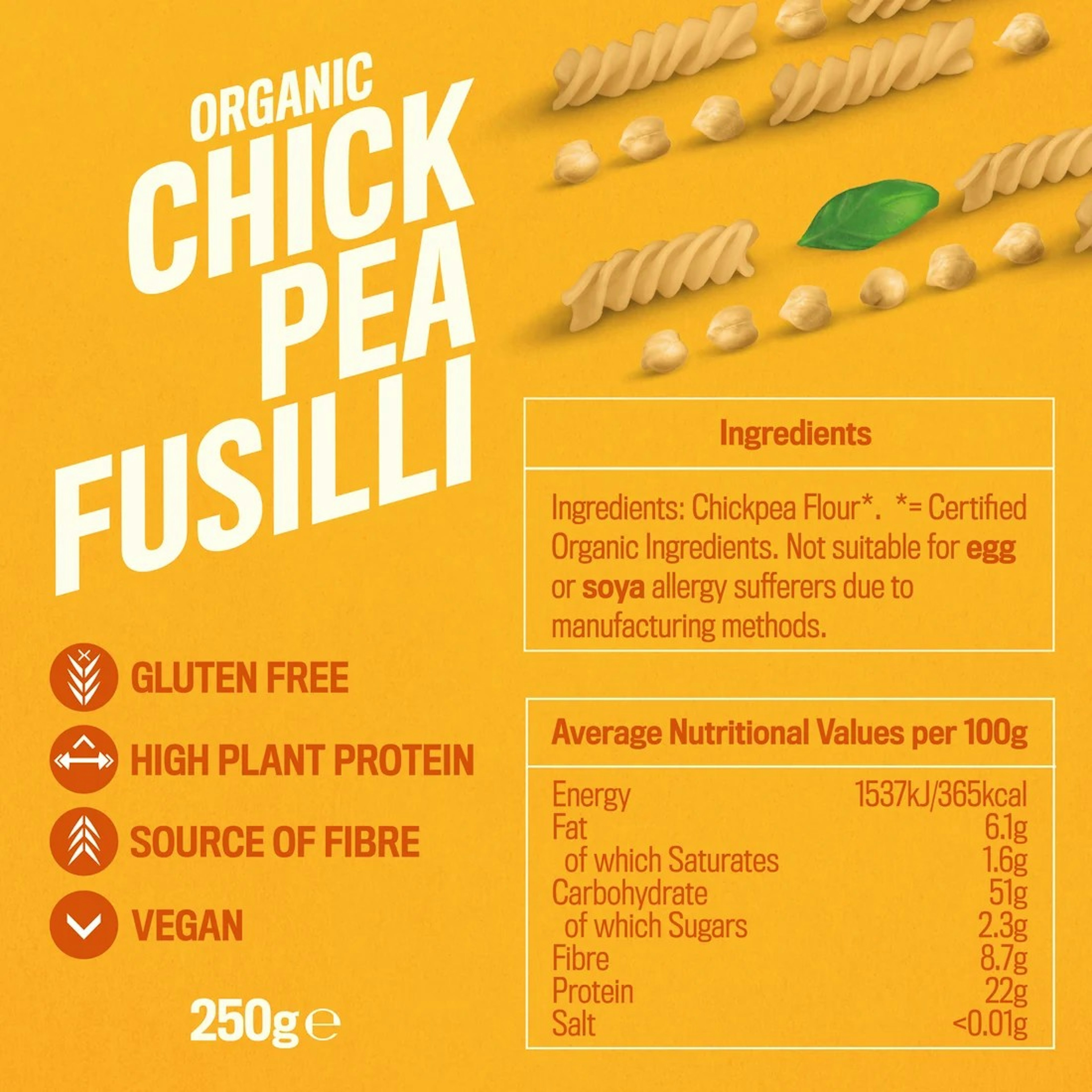 Biona Chickpea Fusilli 250 g 