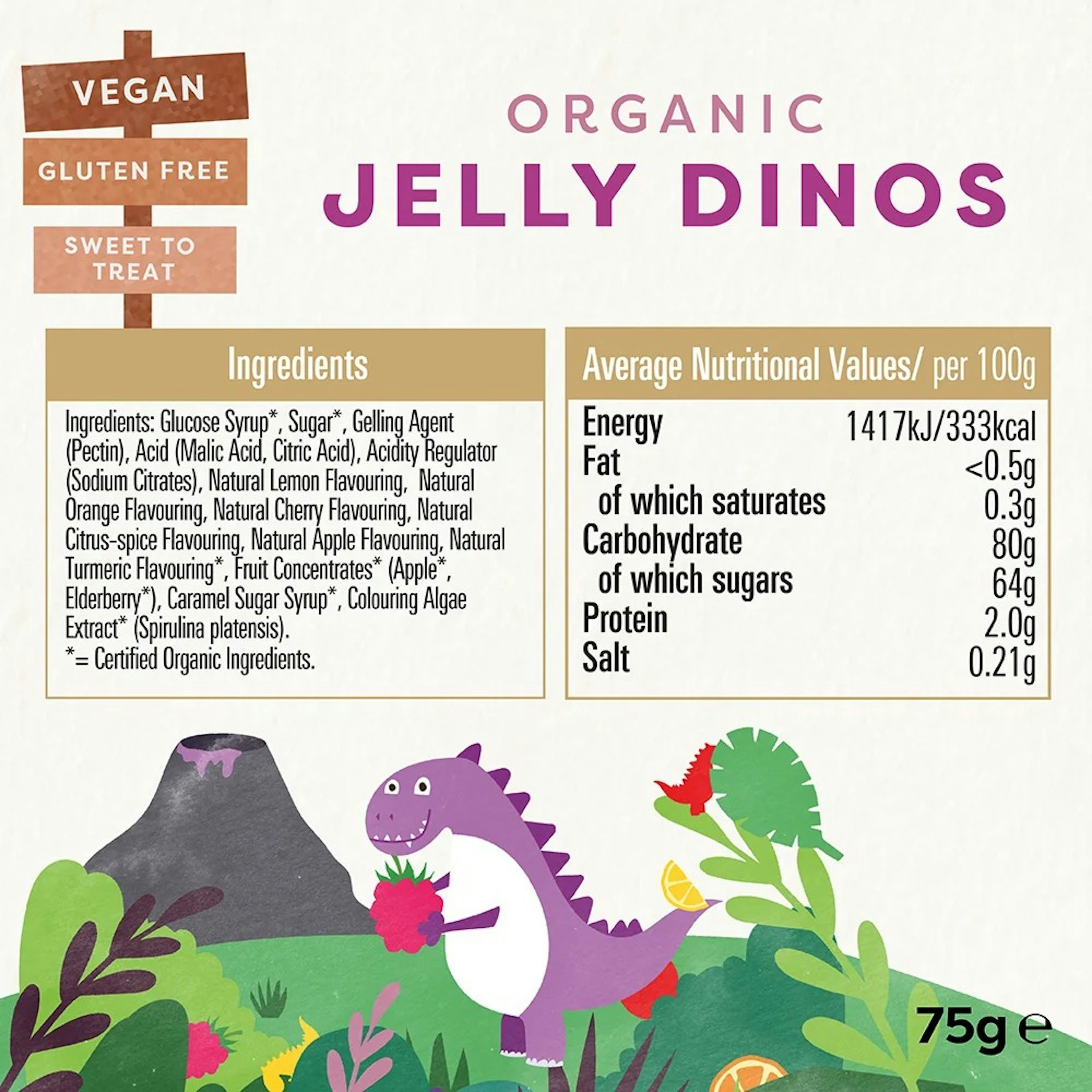 Biona Jelly Dinos 75 g 