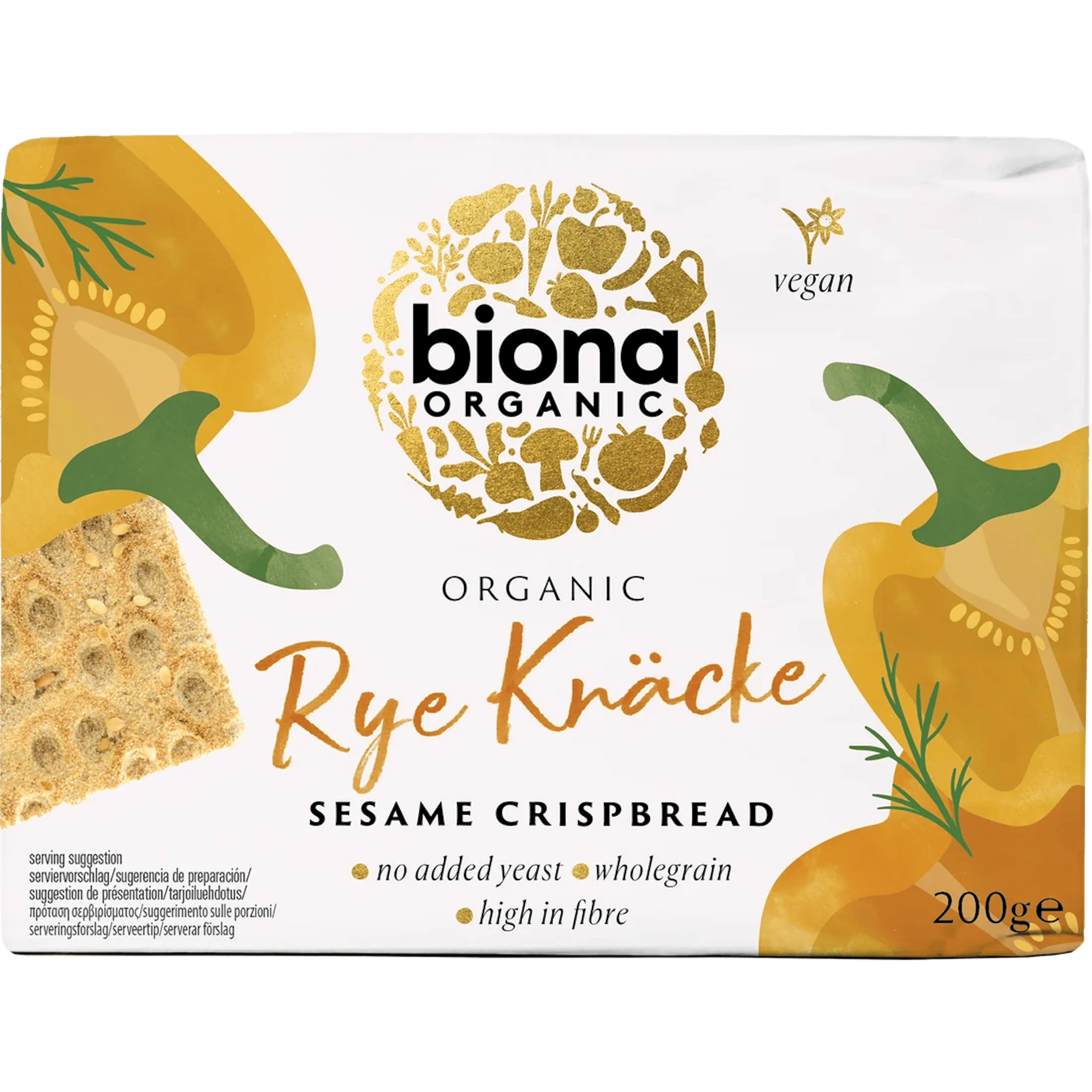 Biona Rye Hrökkbrað Sesam 200 g