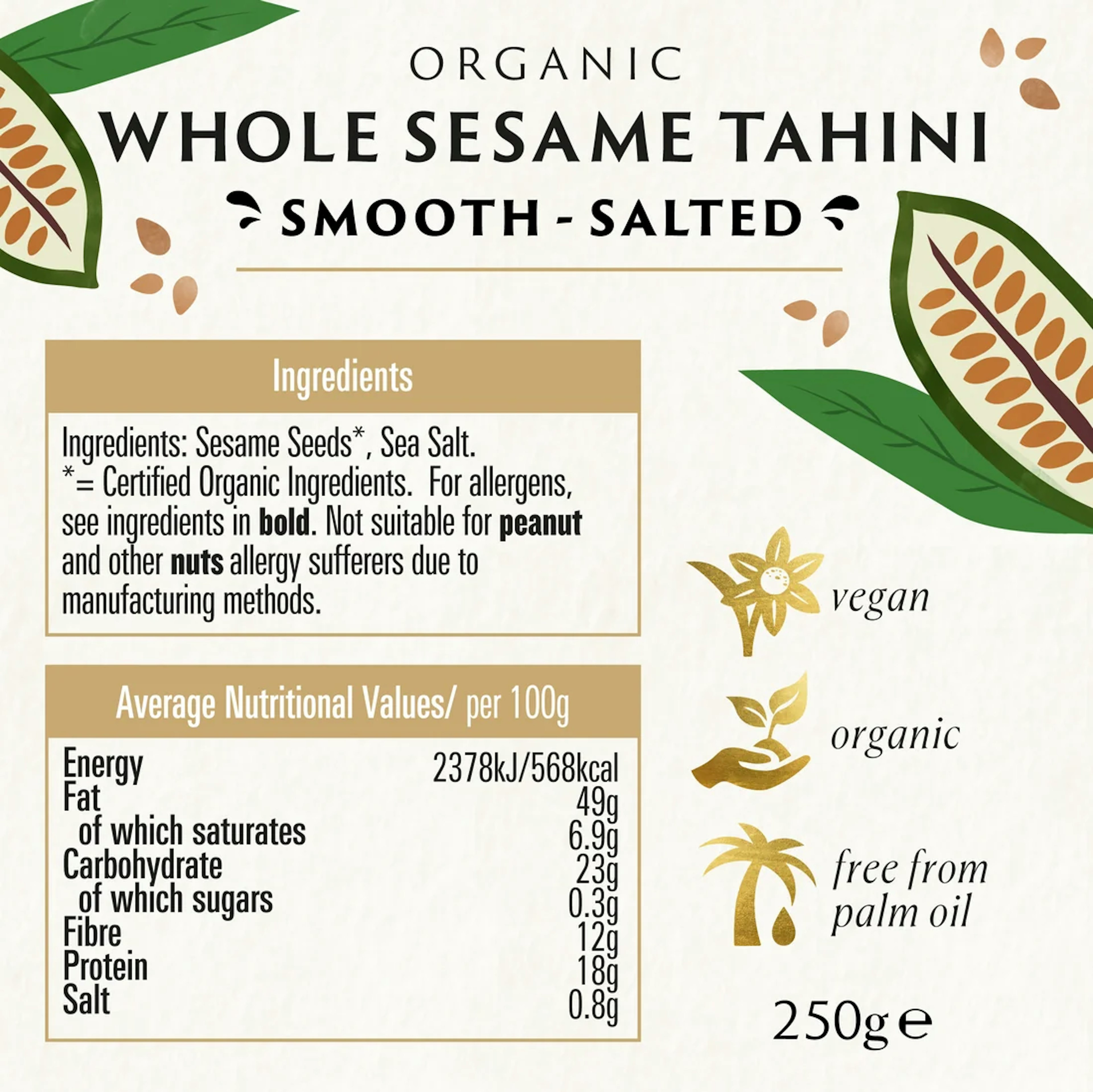 Biona Whole Sesam Tahini 250 g 