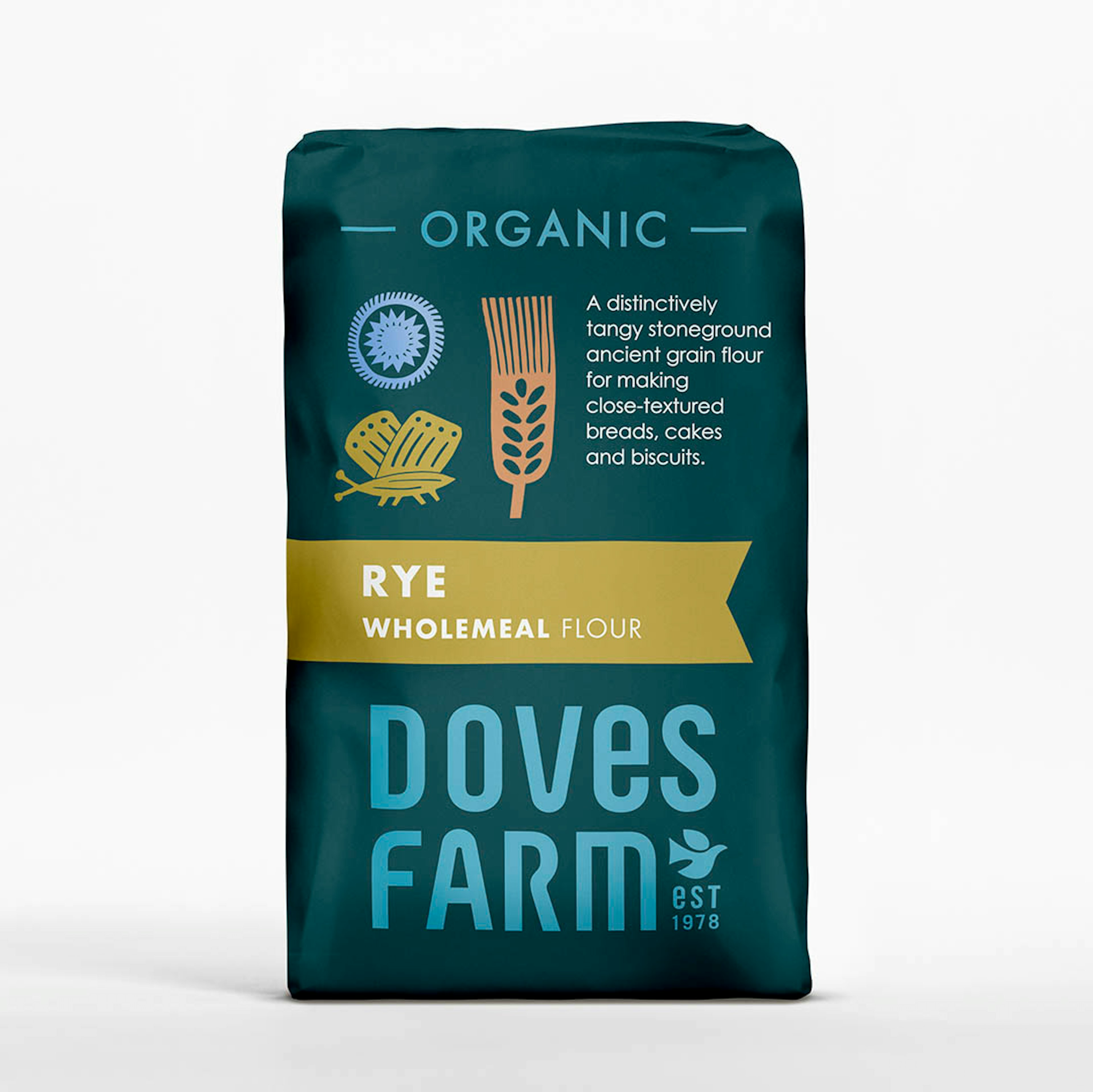 Doves Farm Lífrænt gróft rúghveiti 1 kg