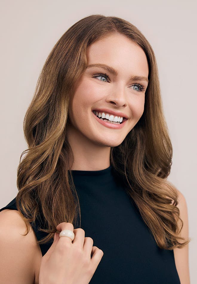 woman with curly hair