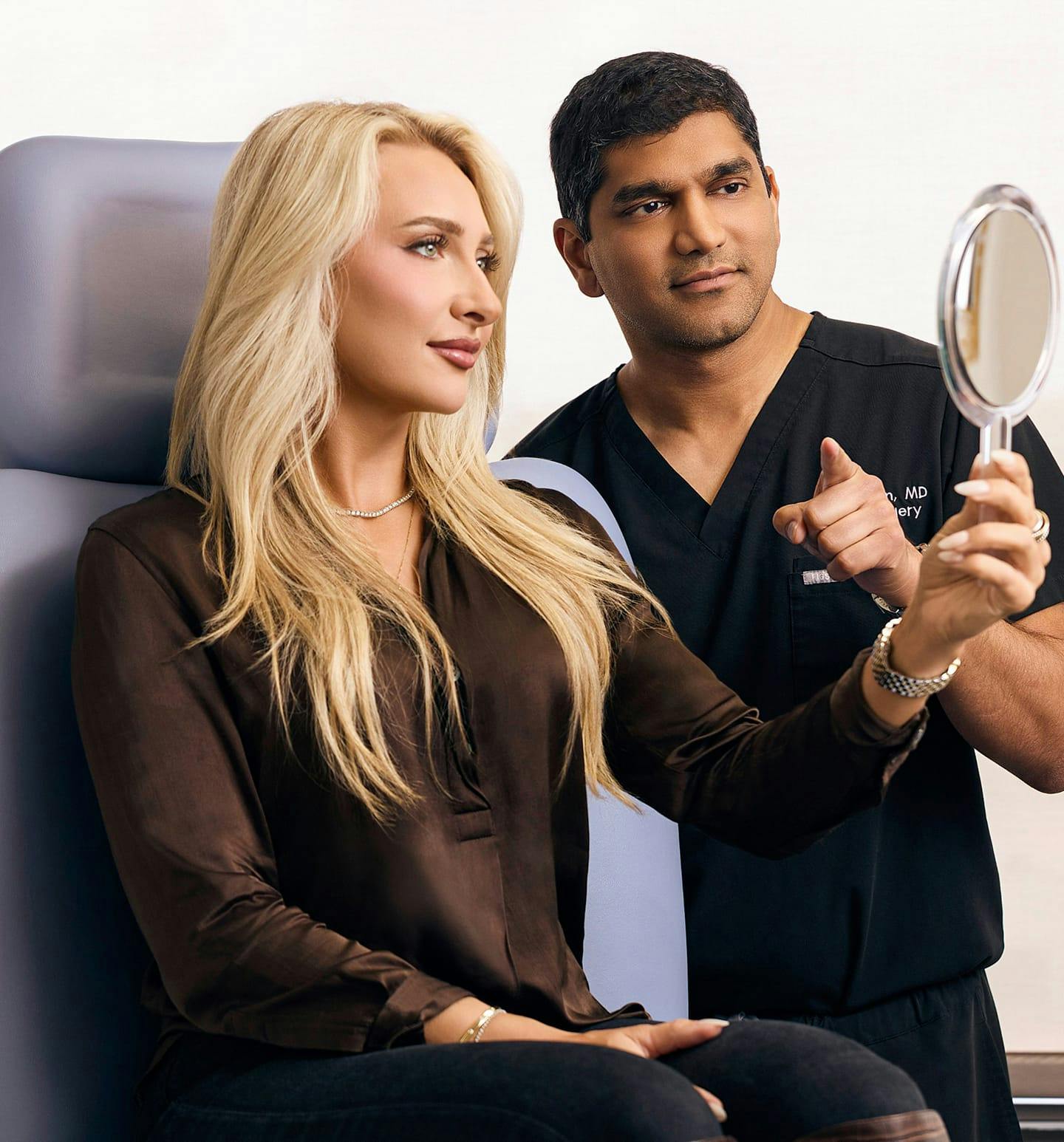 Dr. Raja with a patient