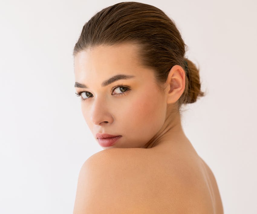 model looking over her shoulder