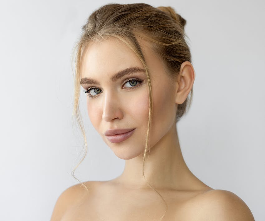 model smiling
