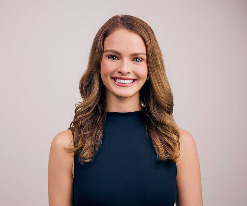 model smiling