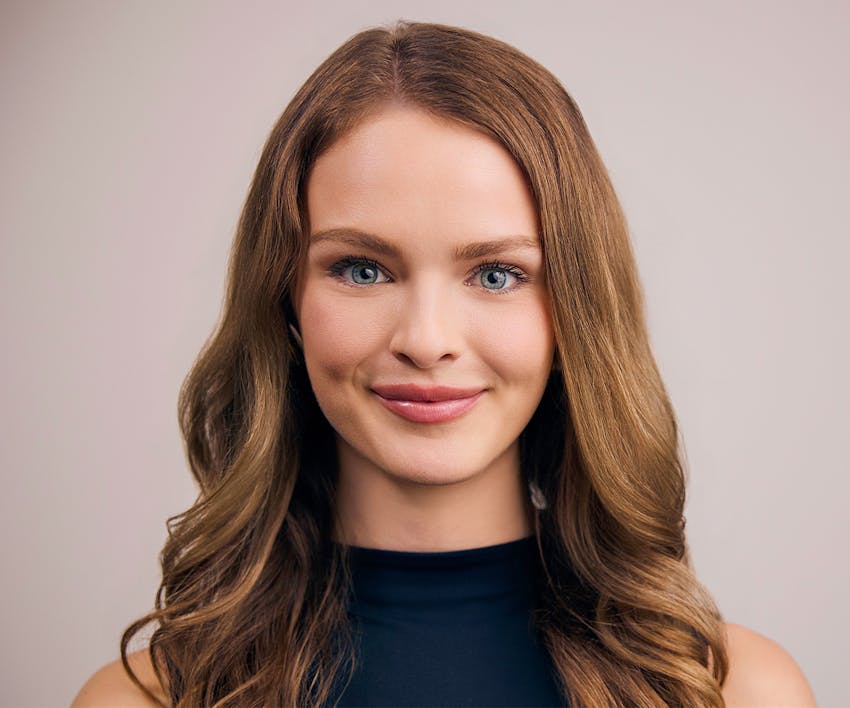 model soft smiling