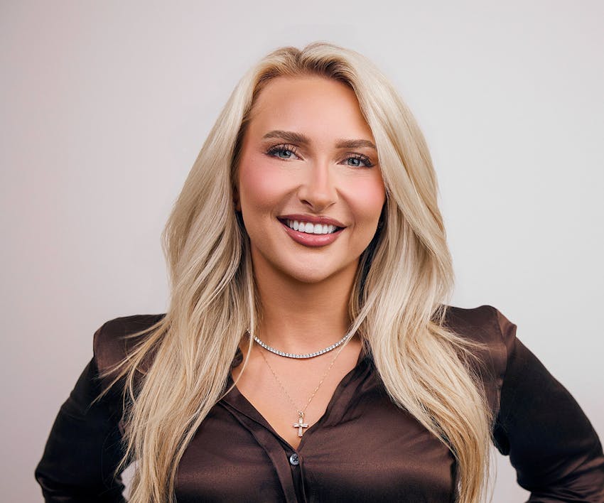 model smiling