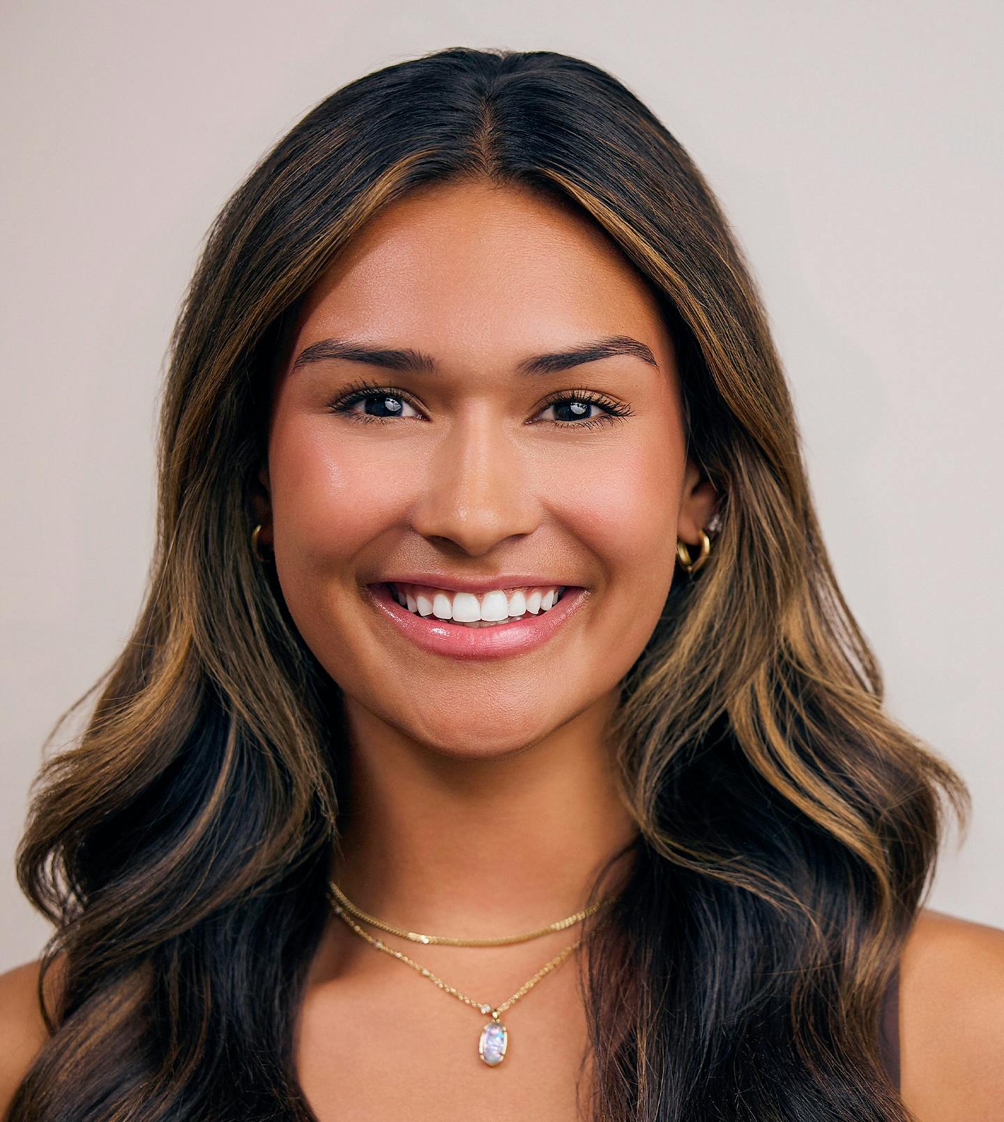 model smiling