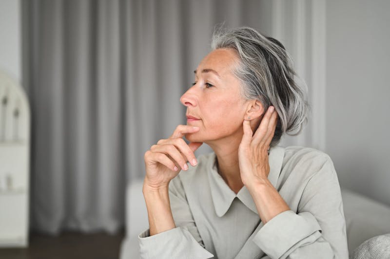 woman with grey hair