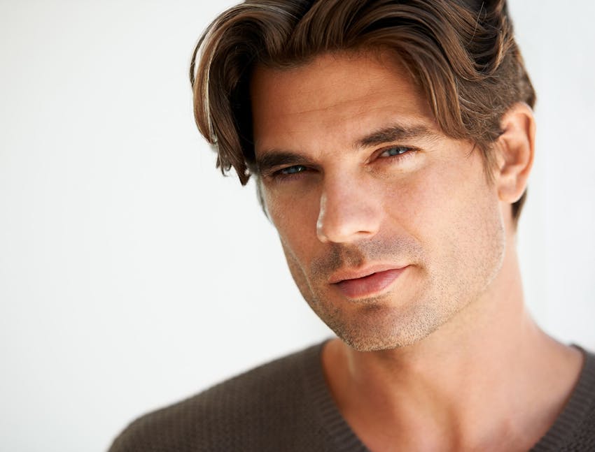 man squinting