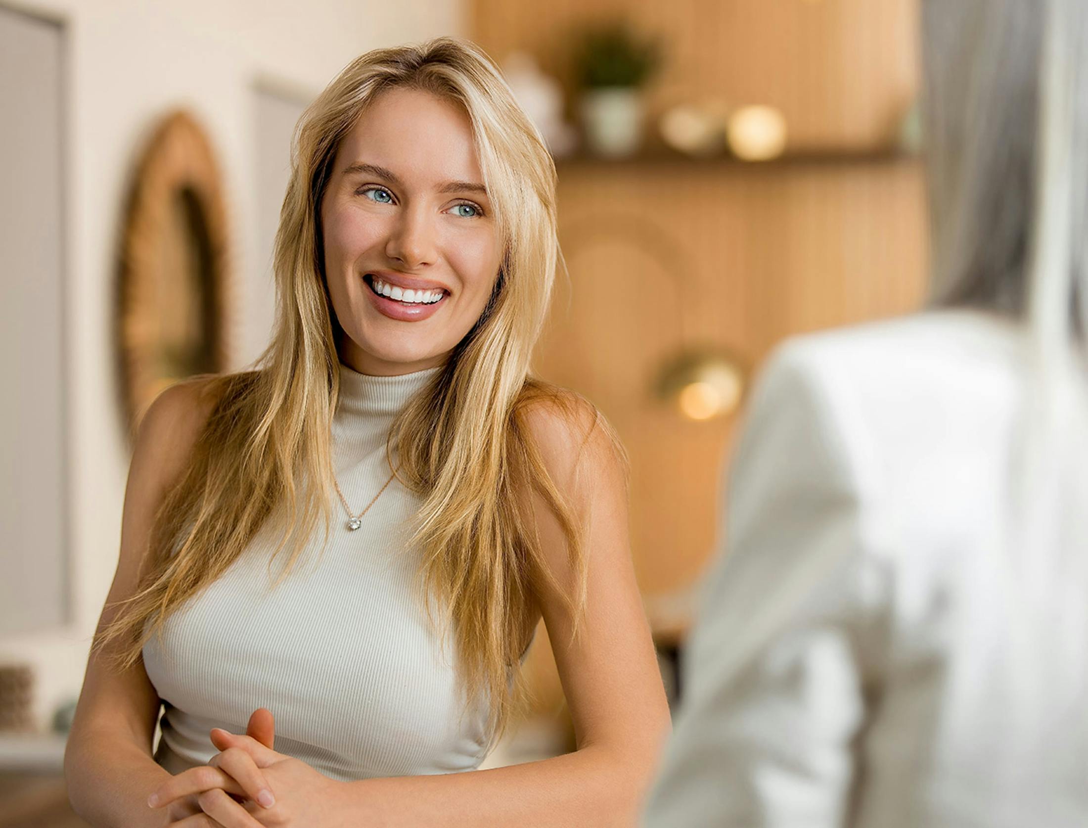 Woman smiling