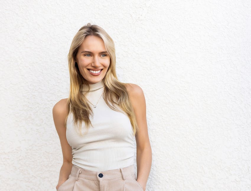 woman smiling