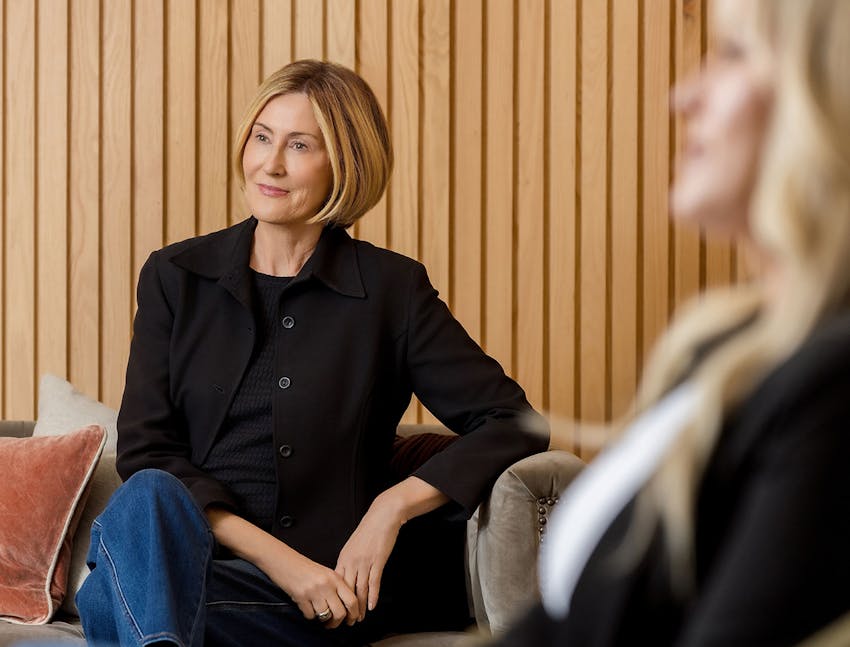 Women smiling
