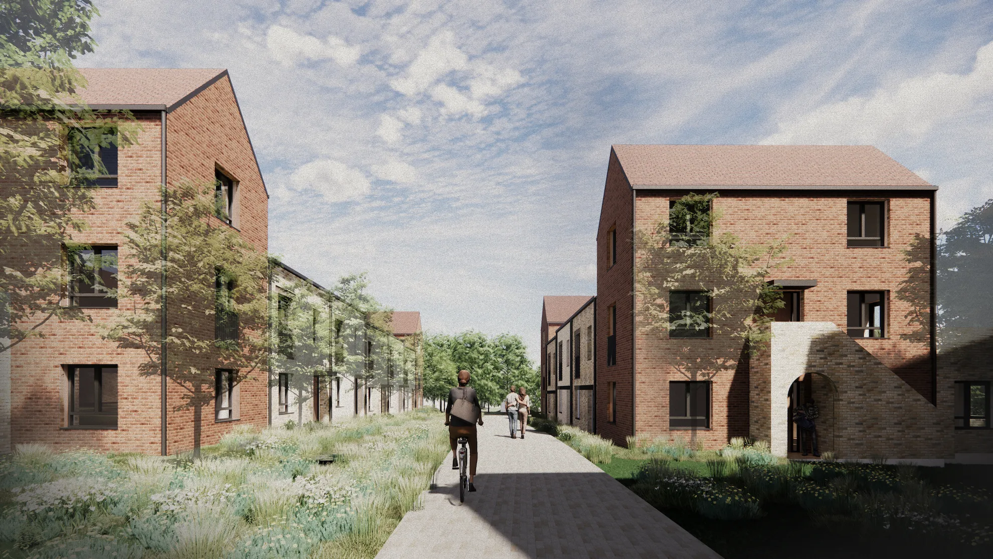 Computer-generated view of SNG's proposed affordable homes on Plot 2 at Townhill Park