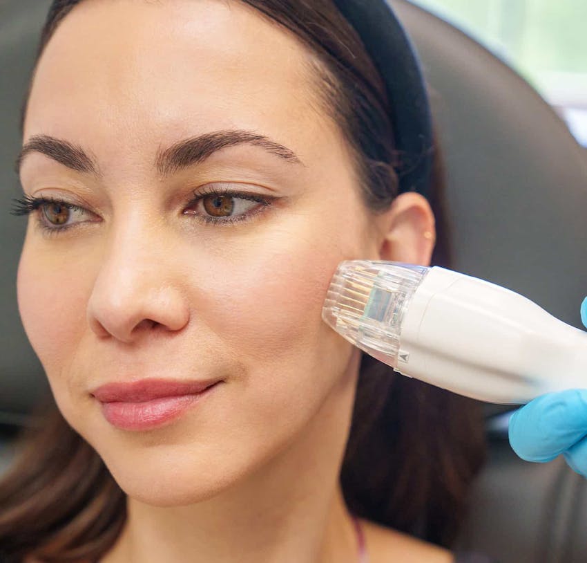 Woman getting a procedure done