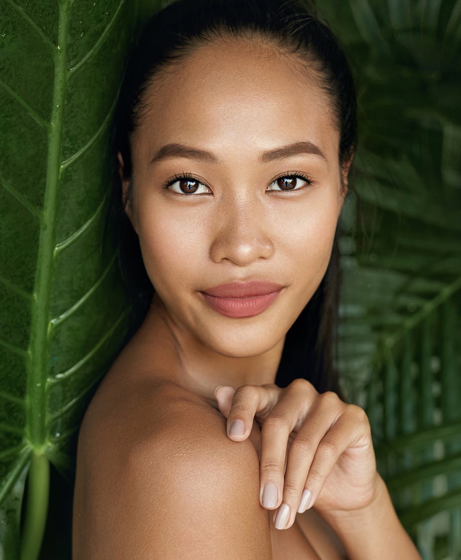 woman touching shoulder