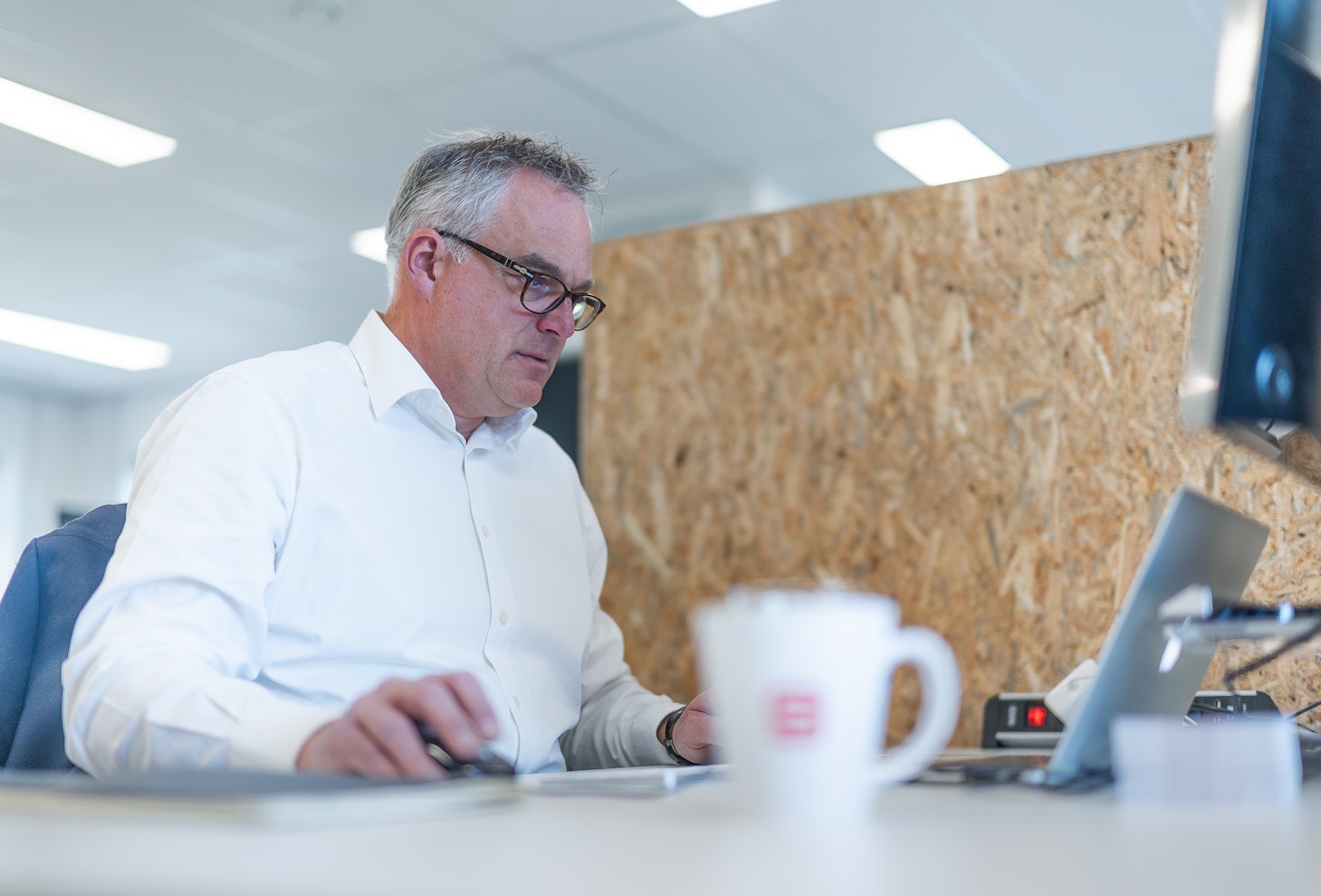 Man behind computer