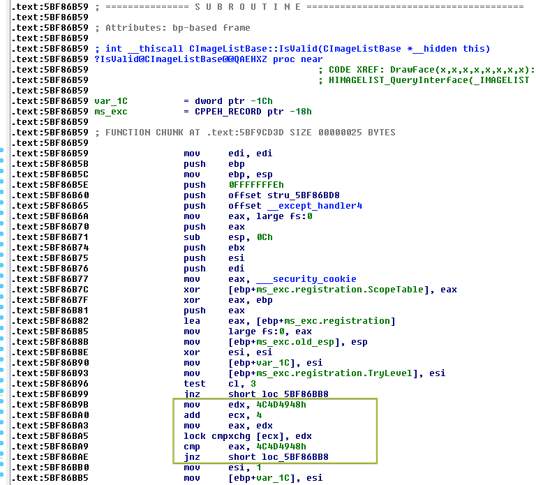 Figure 1: validation of the Image List handle