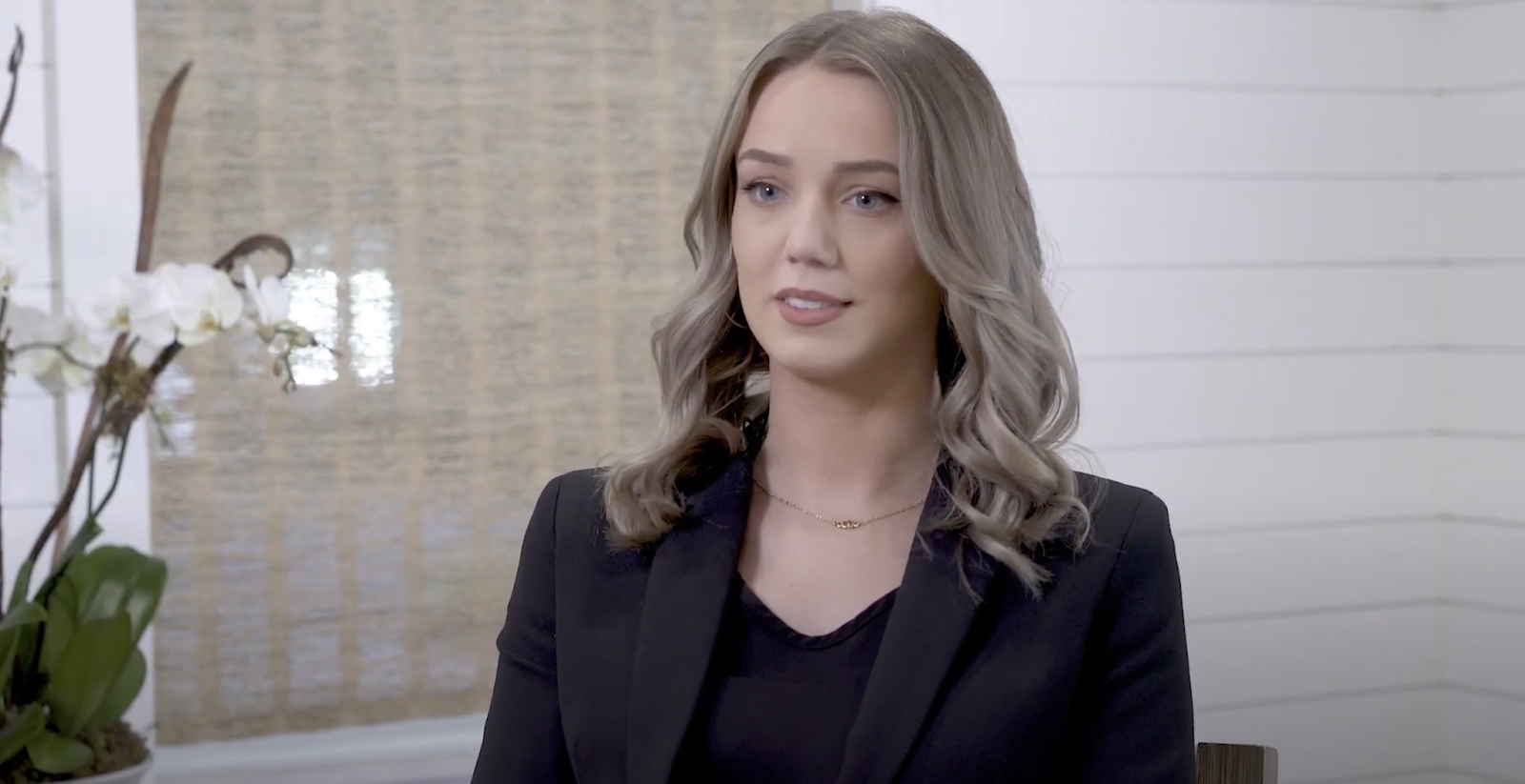 Woman in a black blazer