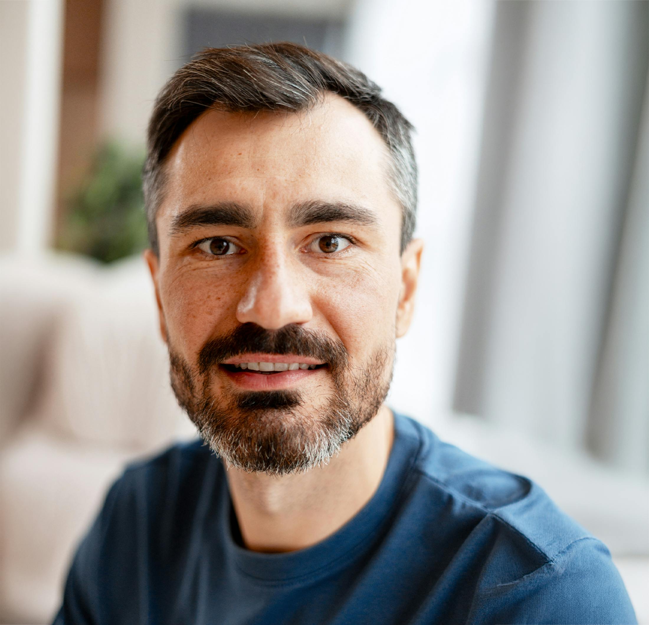 man looking at the camera