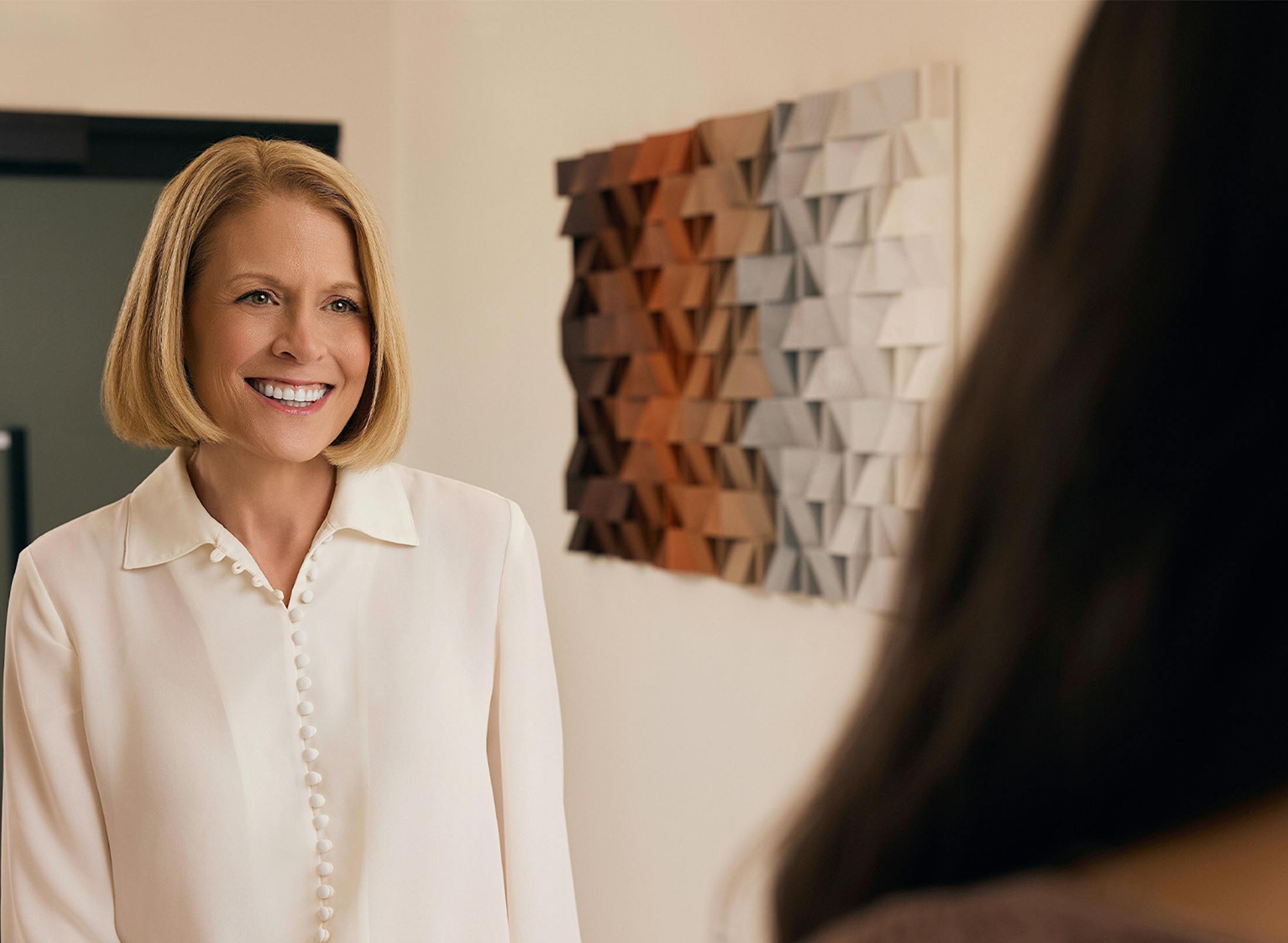 Woman smiling