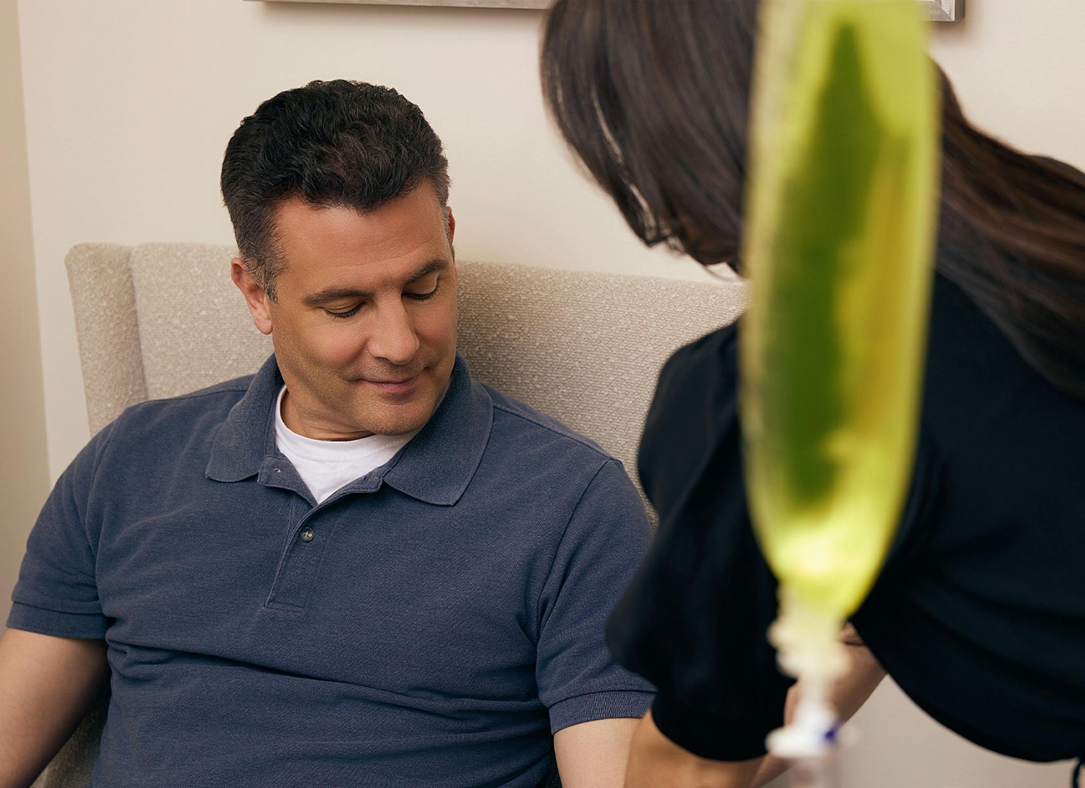 man getting an IV