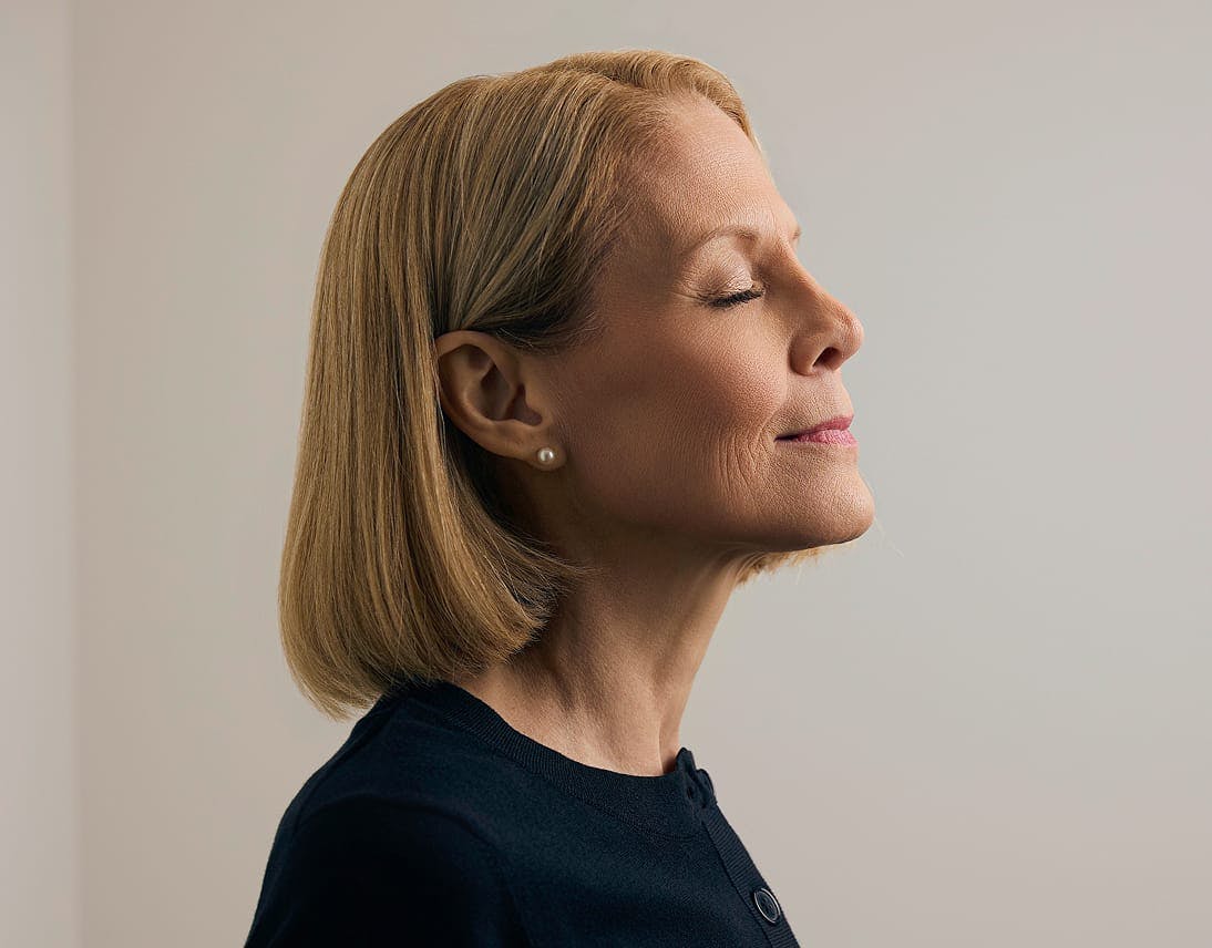 woman with her eyes closed