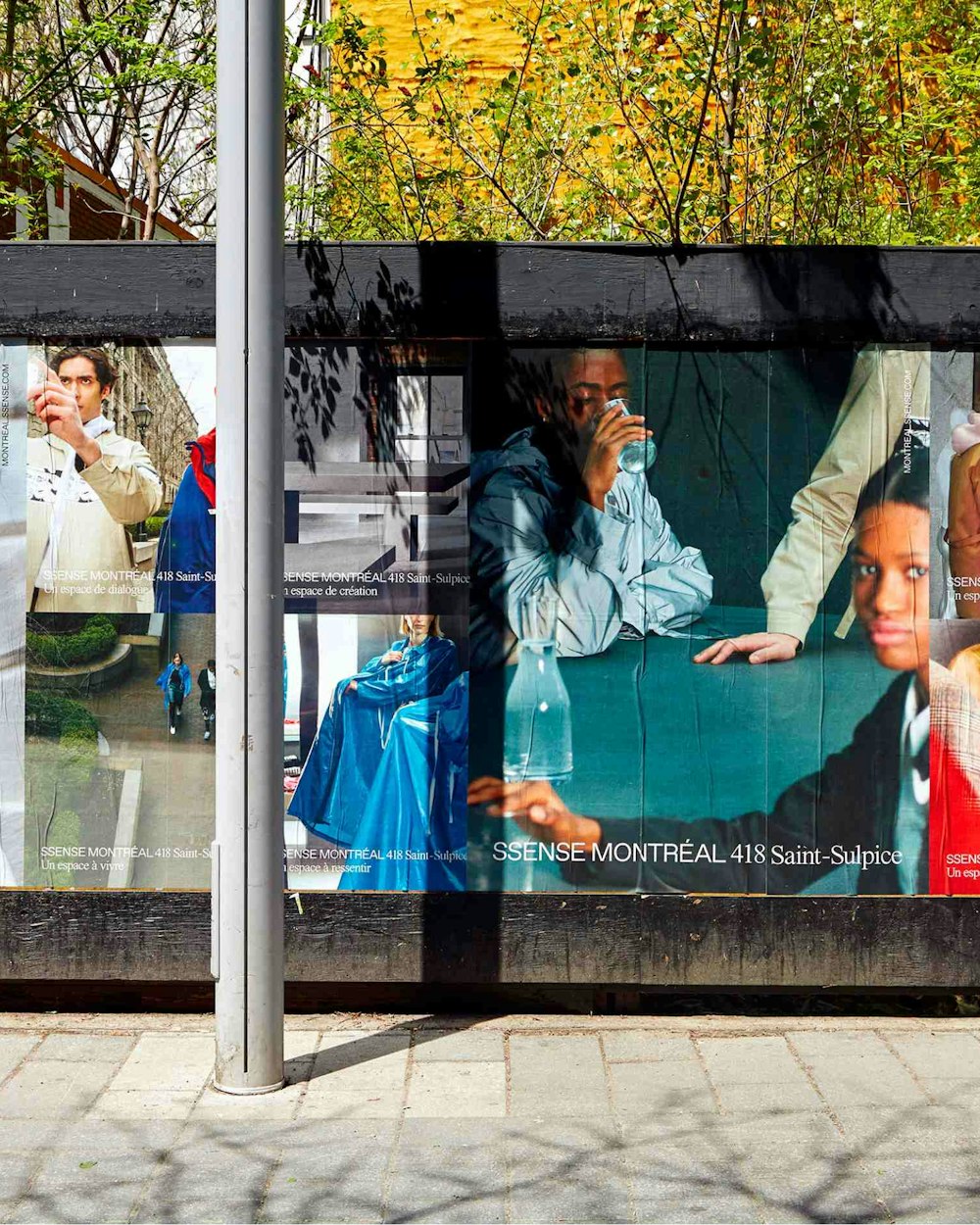 Billboards of the SSENSE launch campaign in the street of Montreal.