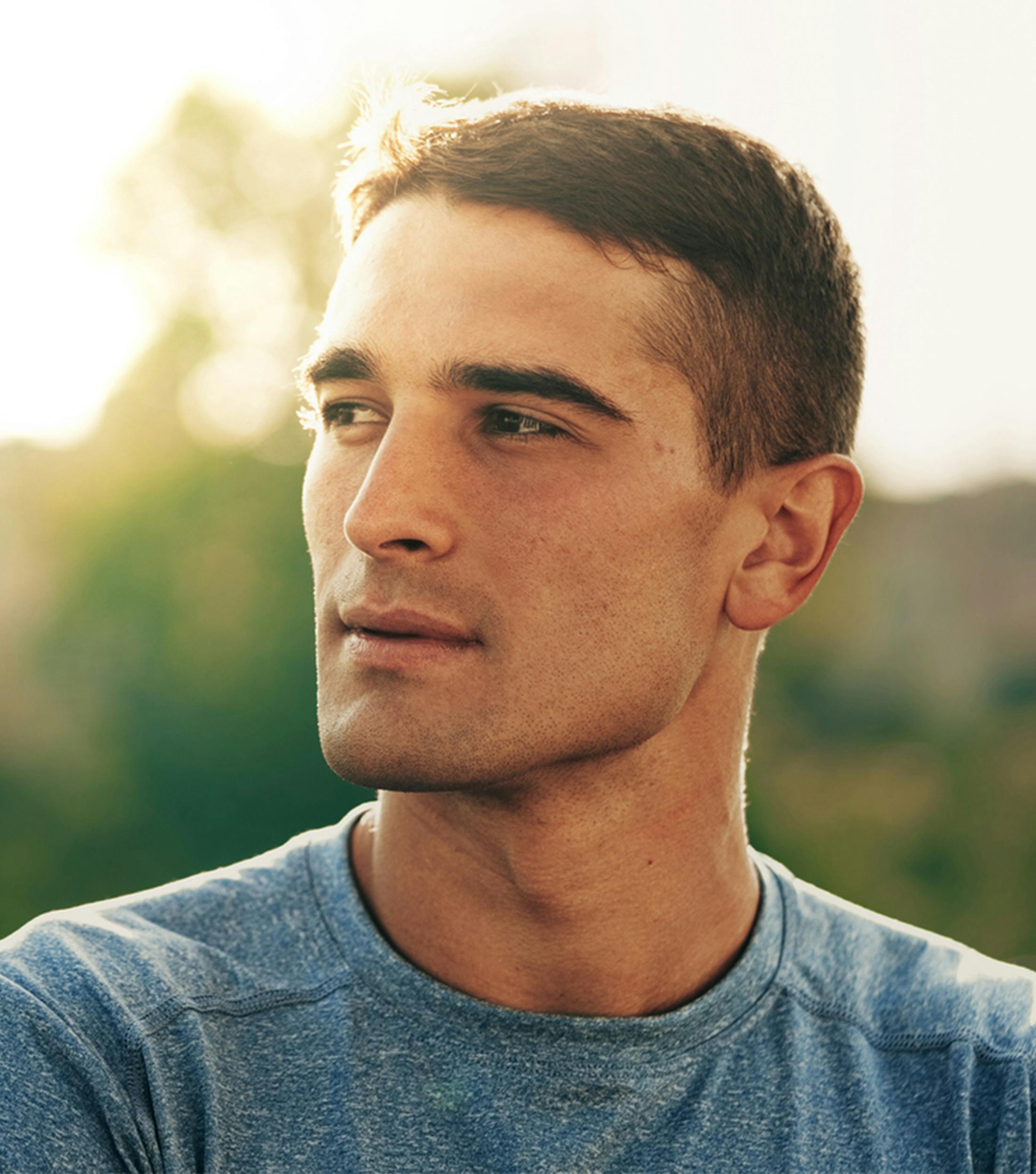 man looking to the side