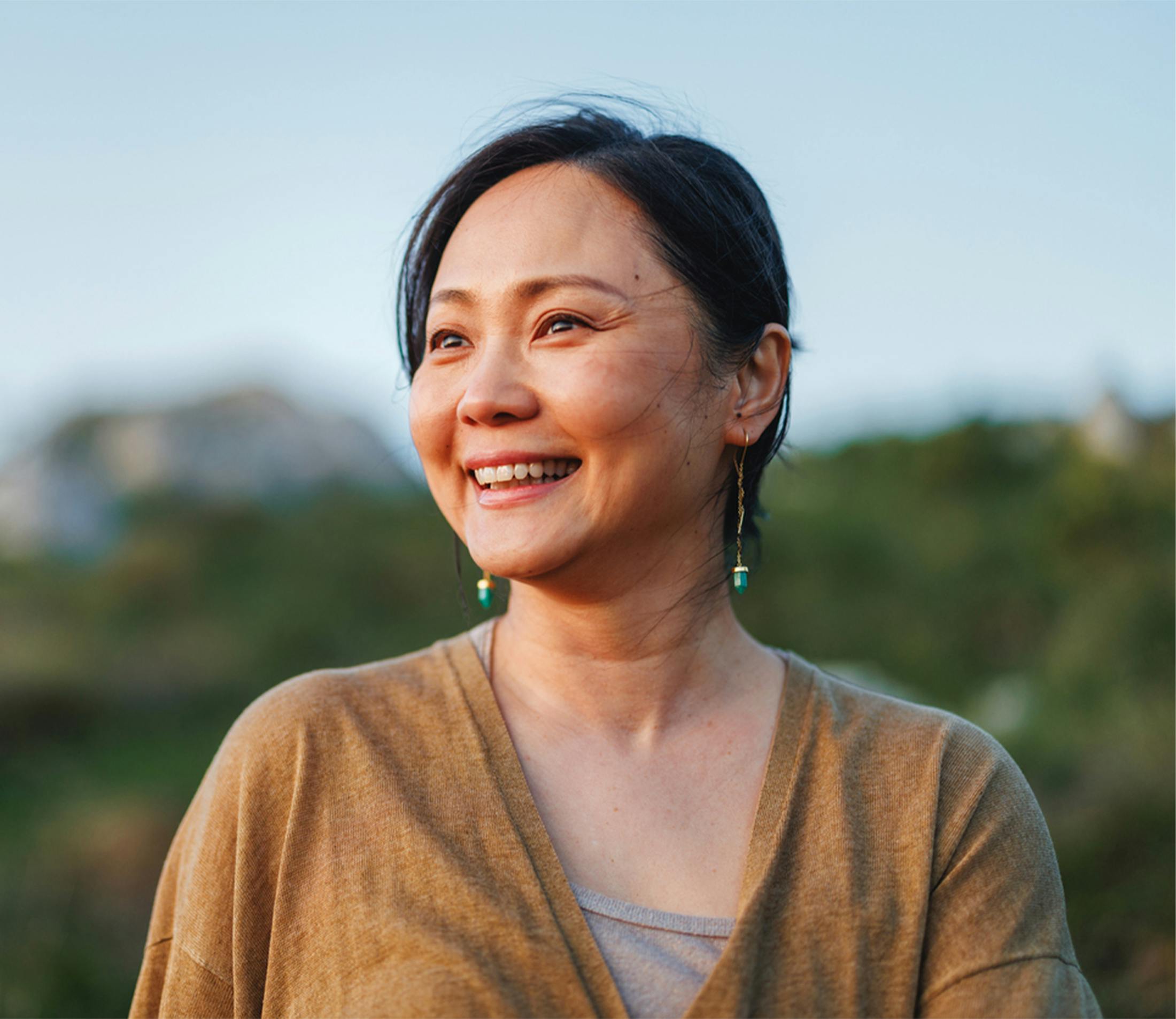 woman smiling