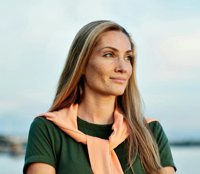 woman smiling