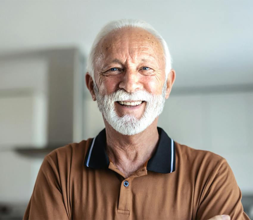 older man smiling
