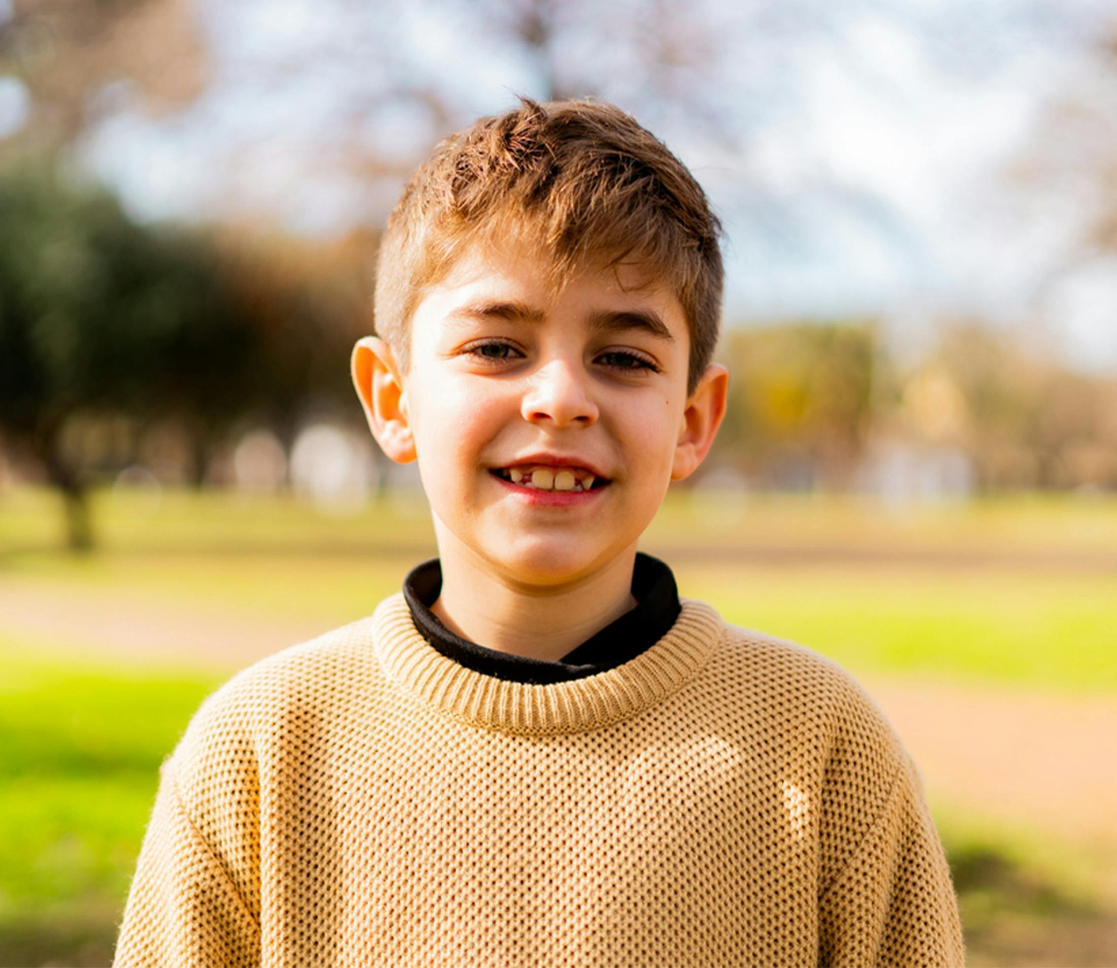 young boy smiling