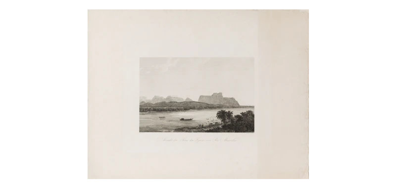 ANSICHT DER SERRA DAS FIGURAS, VOM RIO MARANHAO