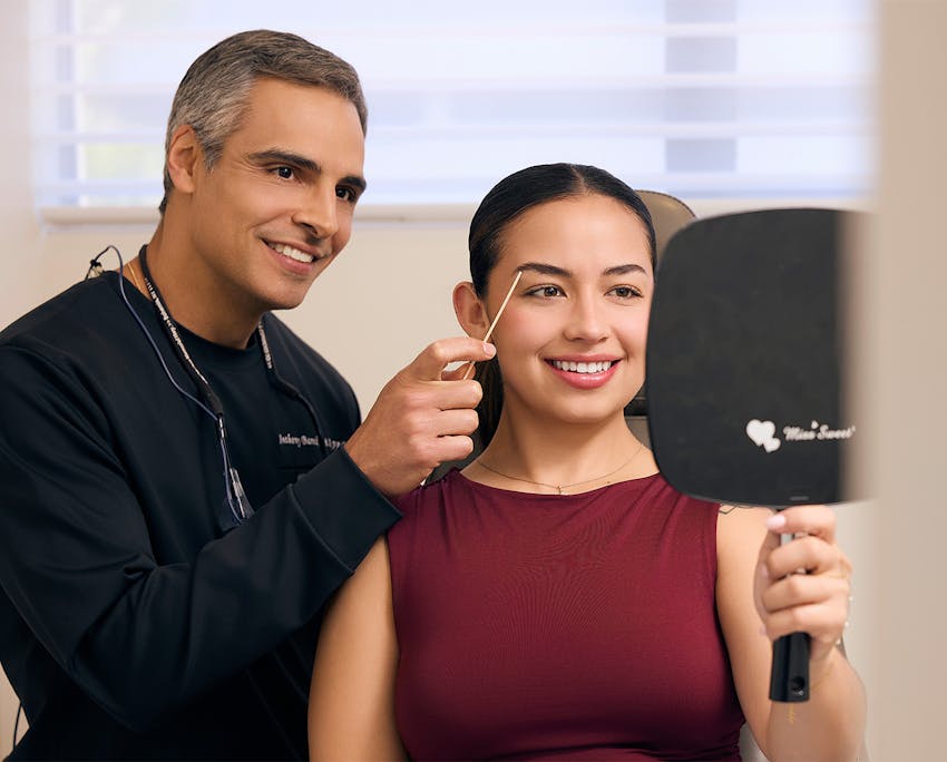 Dr. Anthony Bared with patient