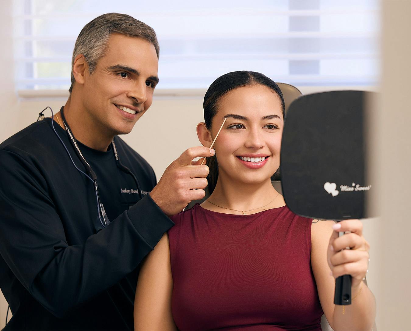 Dr. Anthony Bared with patient