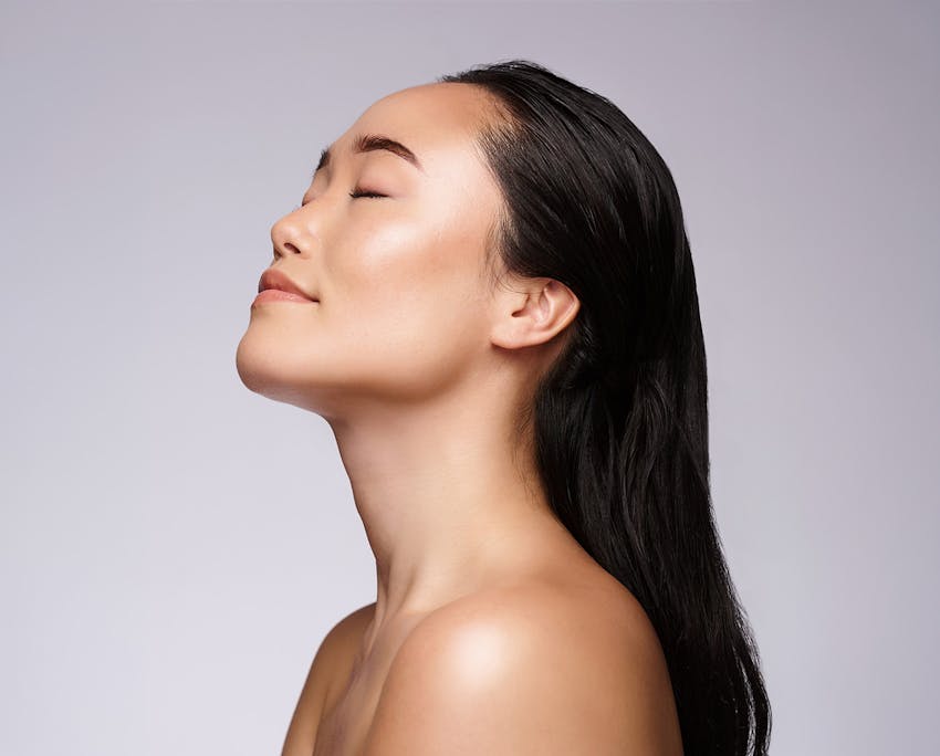 woman with her eyes closed