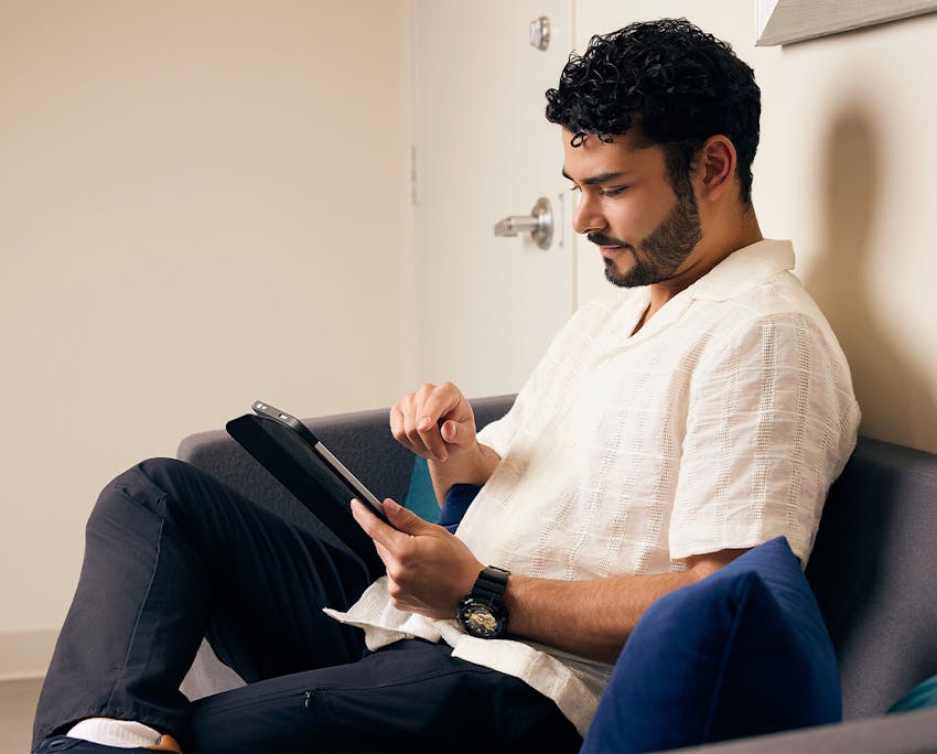 man on ipad