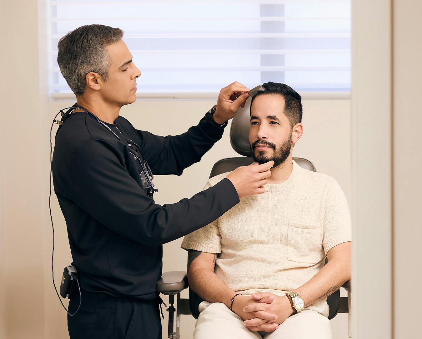 Dr. Anthony Bared with patient