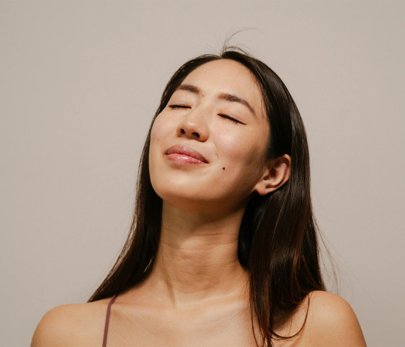 woman with her eyes closed