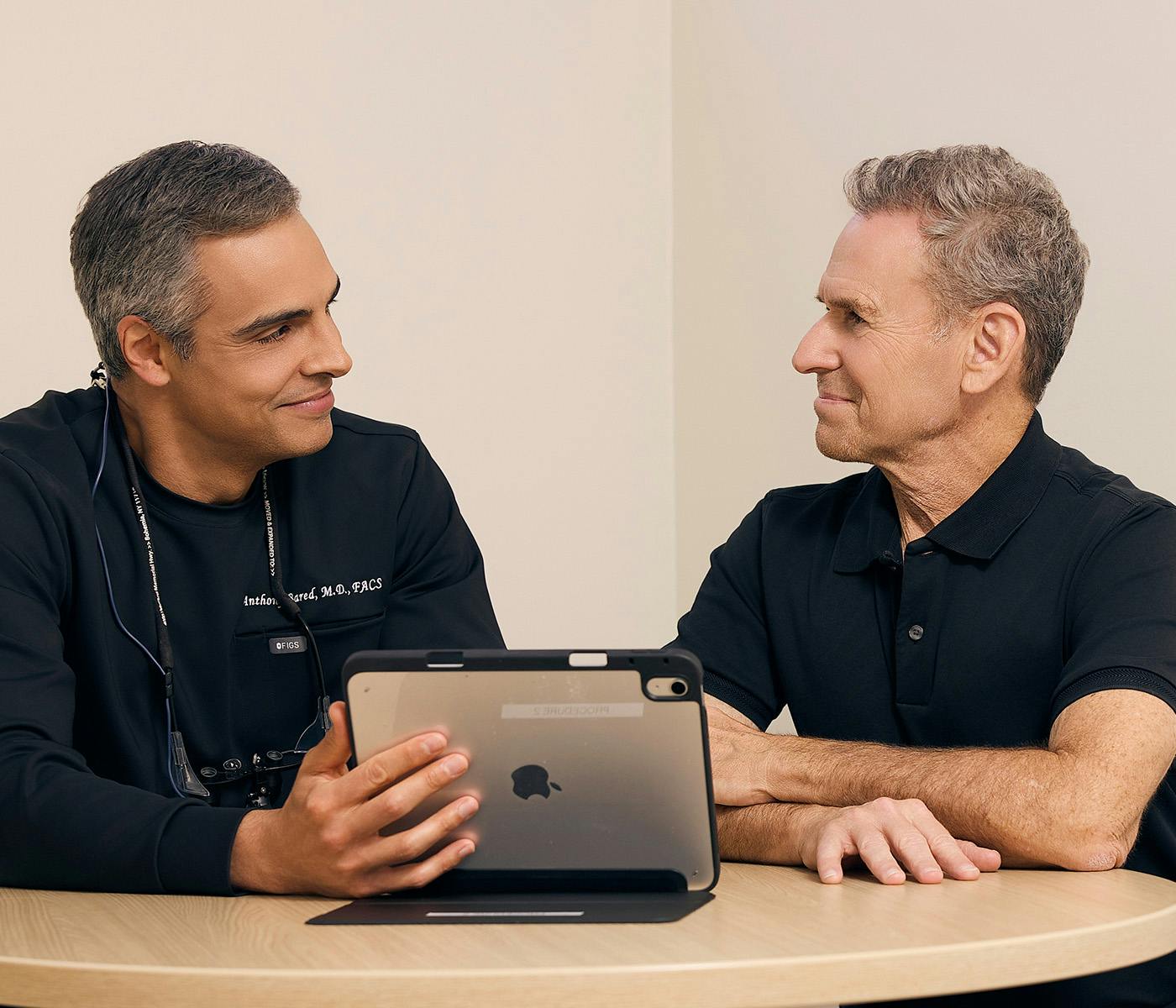 Dr. Anthony Bared with patient