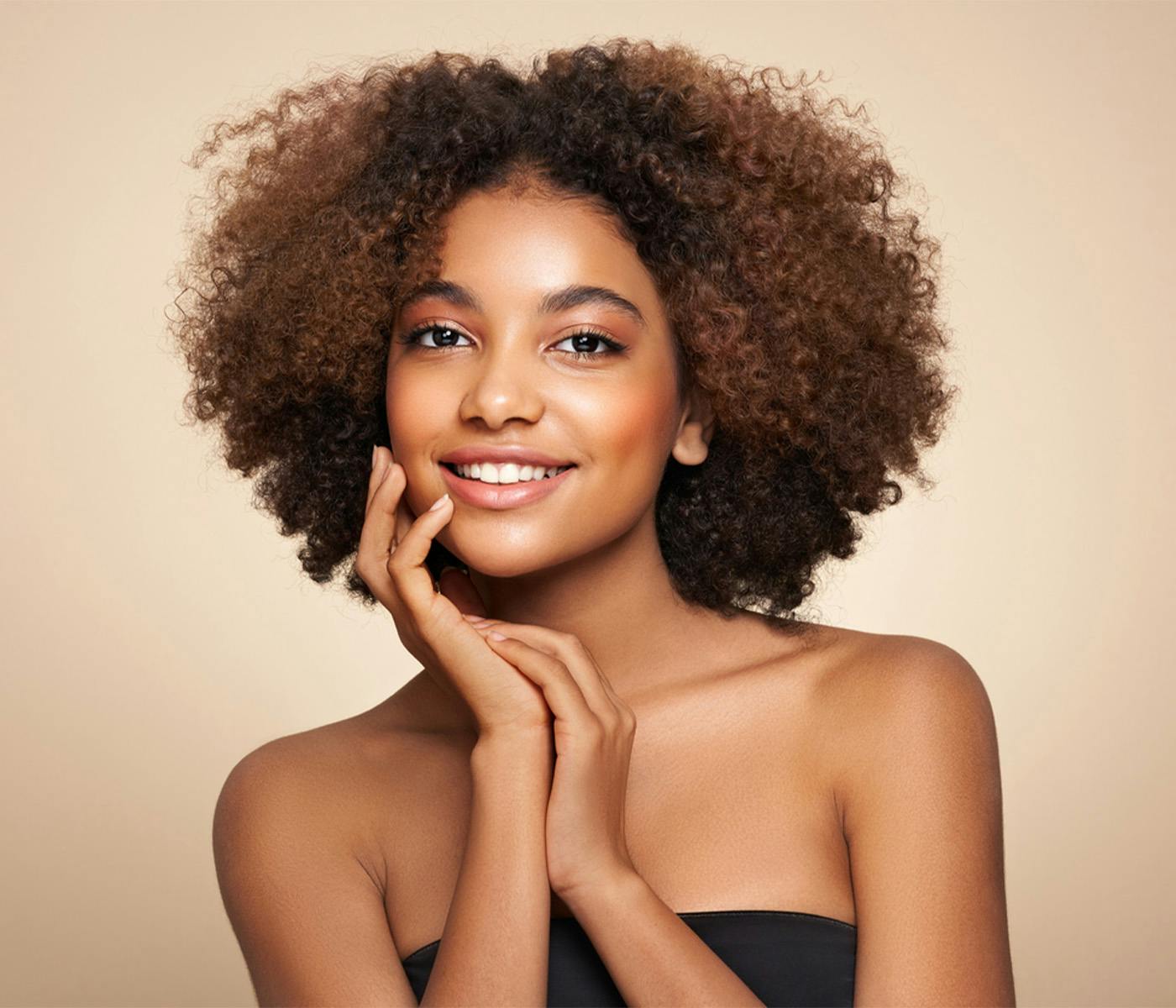 woman with curly hair