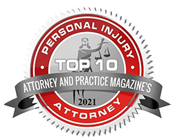 Personal Injury Top 10 Attorney and Practice Magazine's 2021 logo