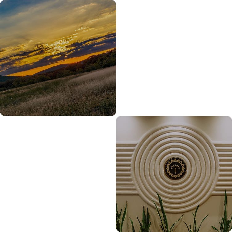 first image: sunset, second image: Tijerina logo