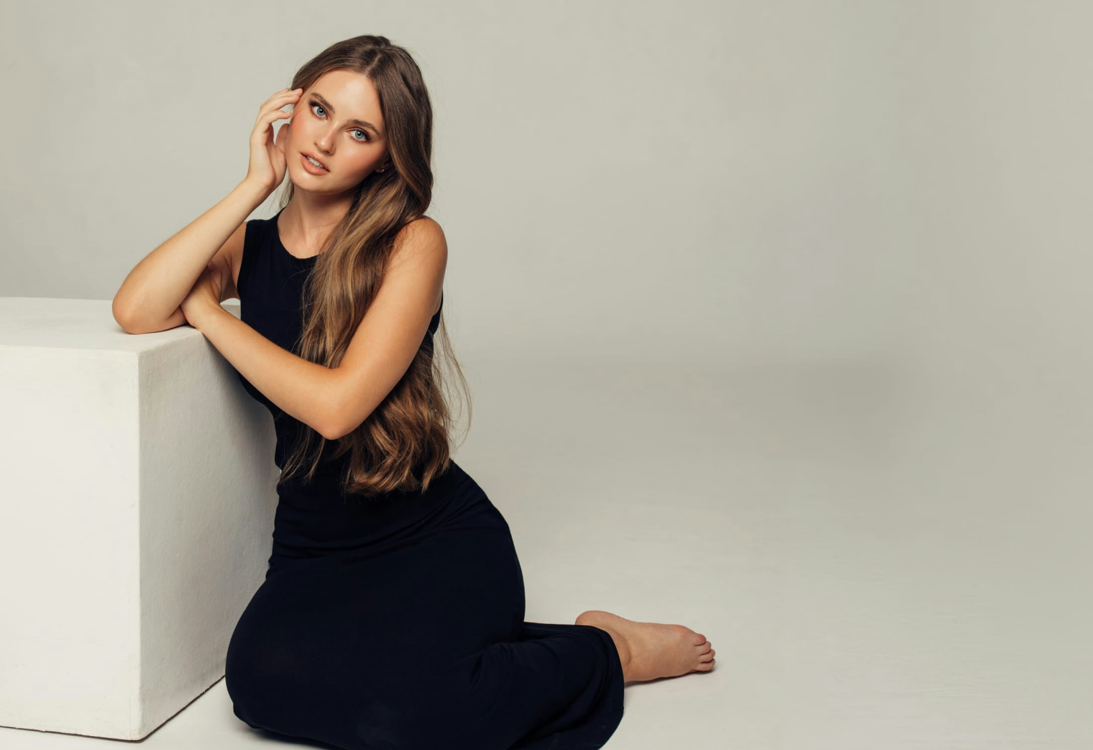 woman sitting down