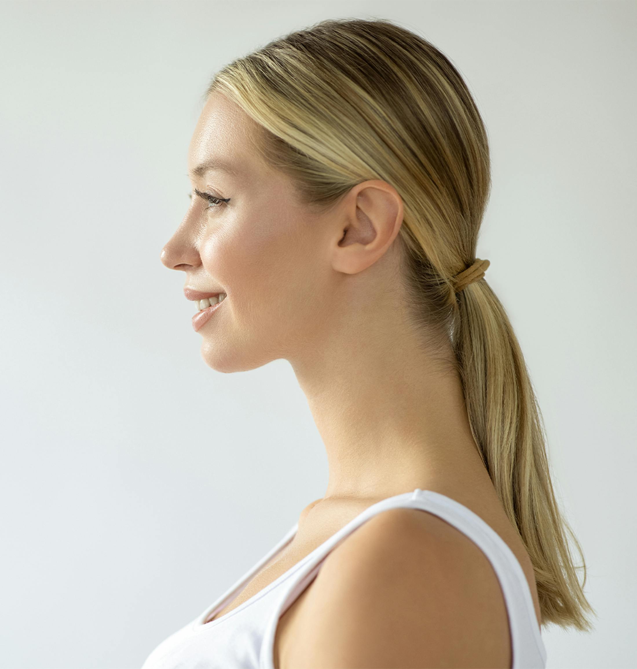 side profile of a women