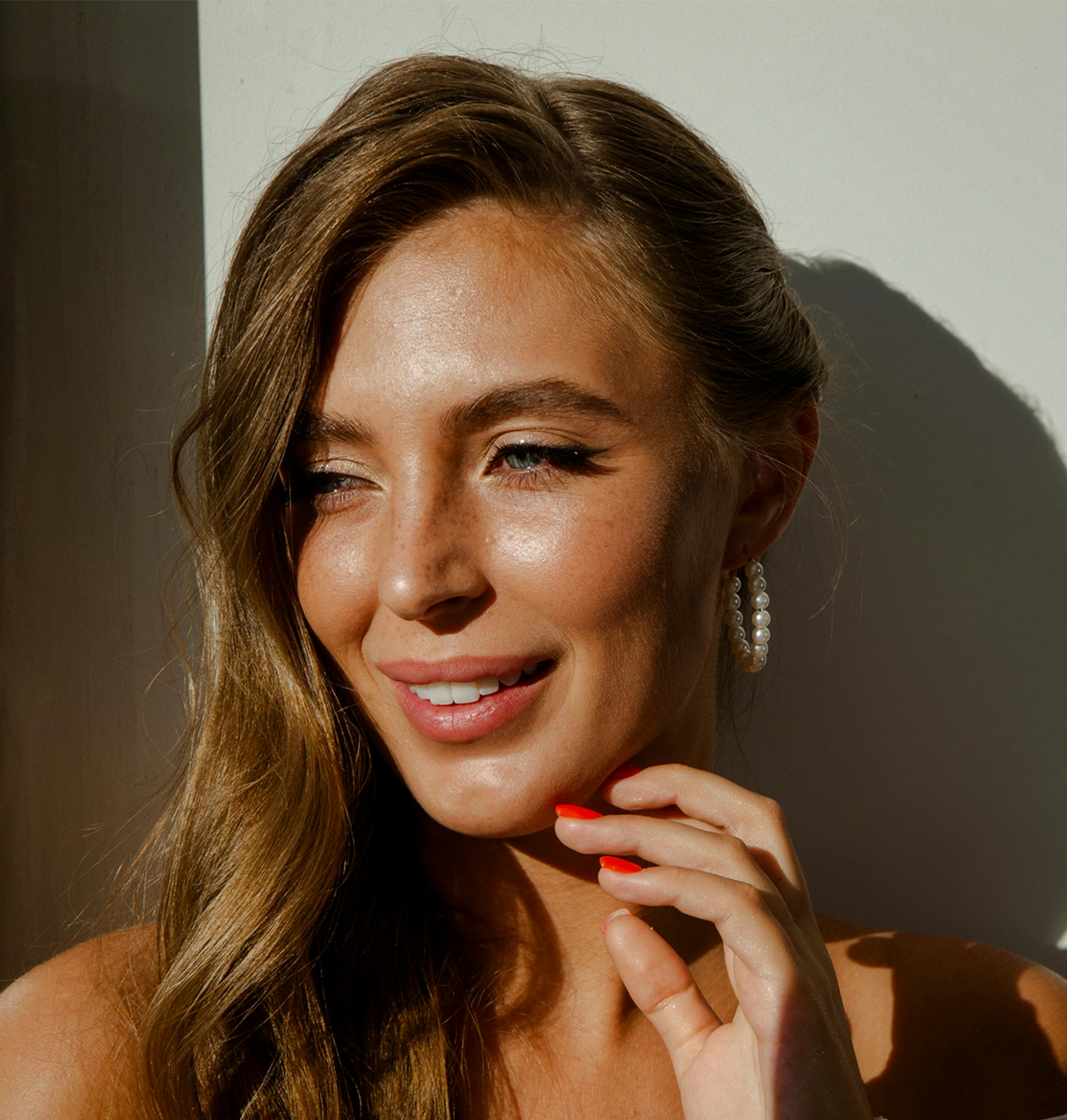 women soft smiling